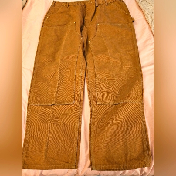 Carhartt Doubble Knees Men's Brown Work Pants - Picture 1 of 8